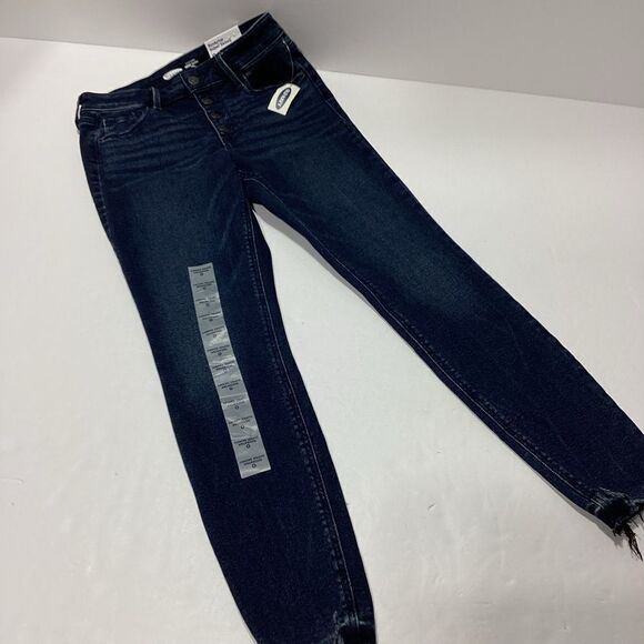 Old Navy Rockstar Super Skinny Mid Rise Raw Hem NWT Jeans Size 0 - Picture 13 of 13